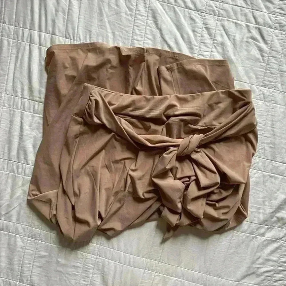 Minimalist beige slouchy maxi skirt ny collection women’s large cottagecore - Picture 7 of 8